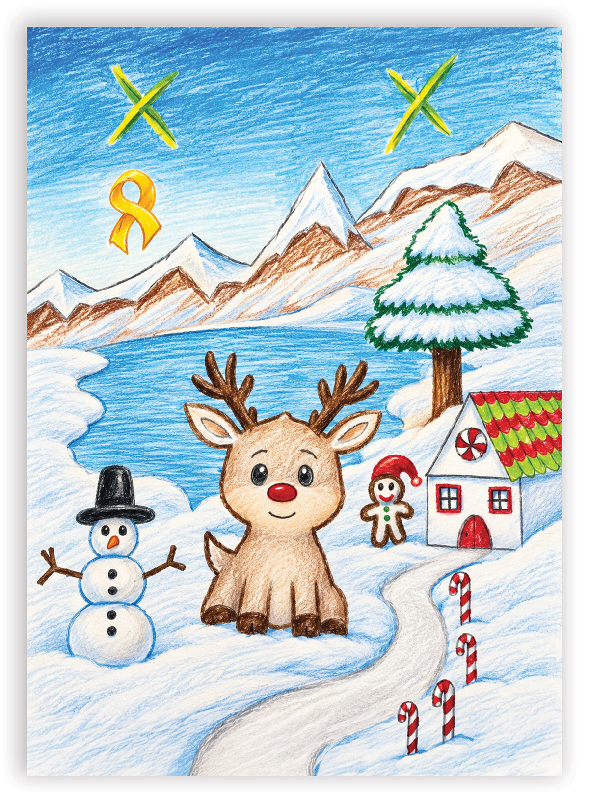 Tarjeta navideña "Holiday Steer" (paquete de 20)